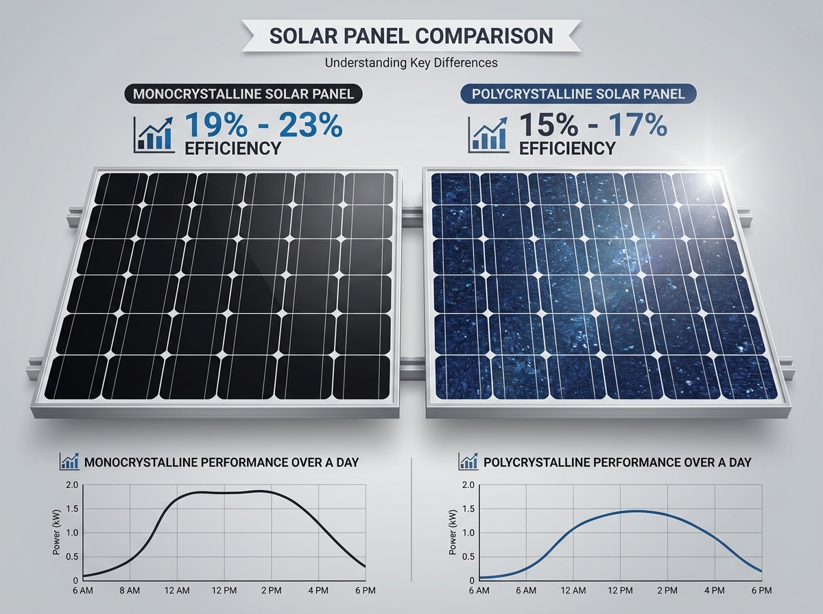 monocrystalline vs polycrystalline solar panels efficiency comparison - average cost to have solar panels installed