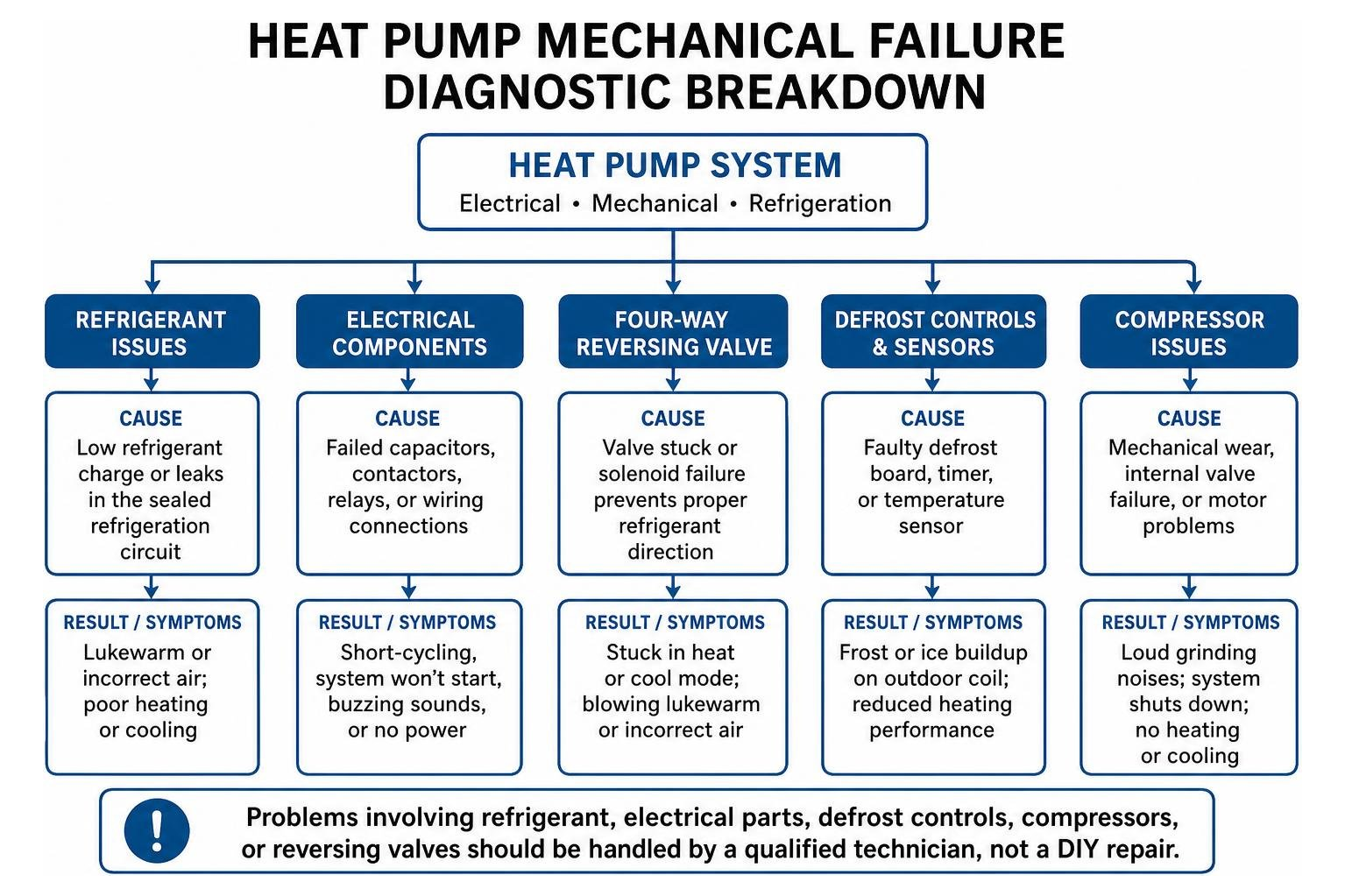 Heat pump mechanical failure diagnostic breakdown Heat pump mechanical failure diagnostic breakdown