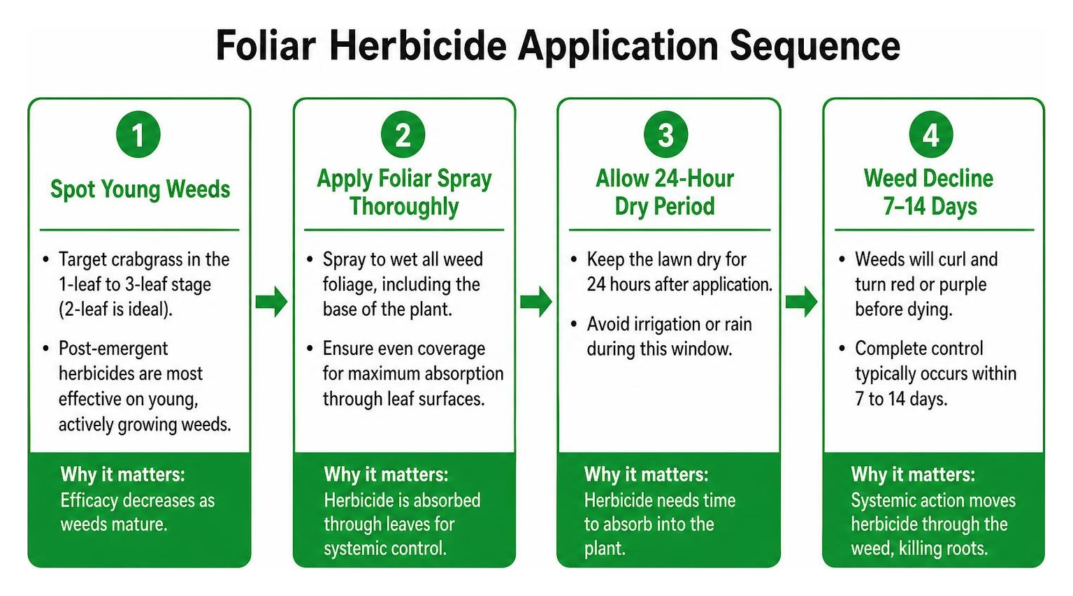 Foliar herbicide application sequence