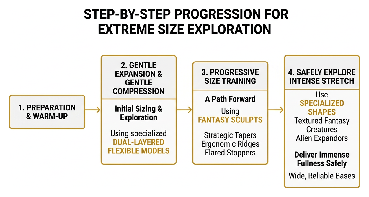 Step by step progression for extreme size exploration