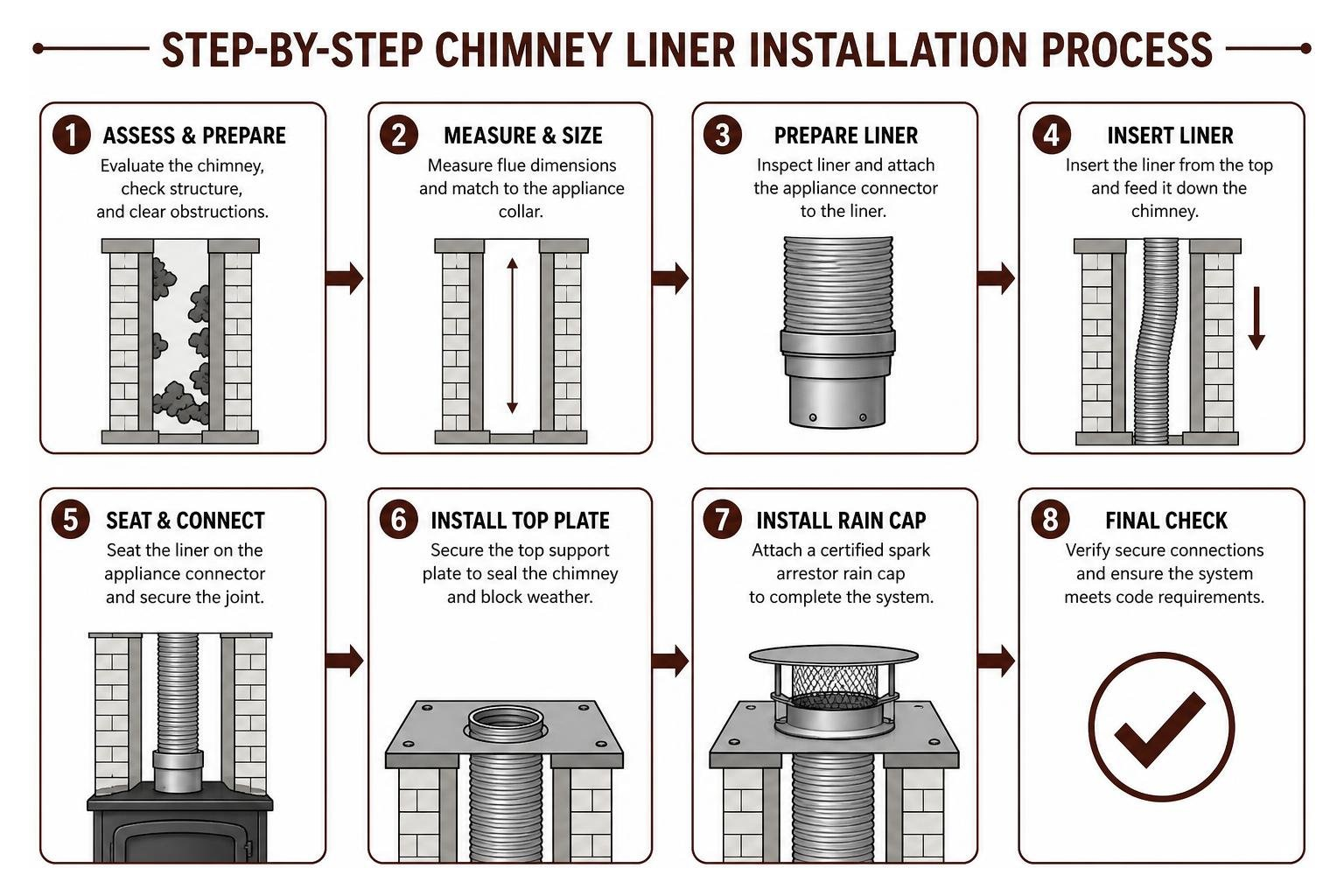 step by step chimney liner installation process