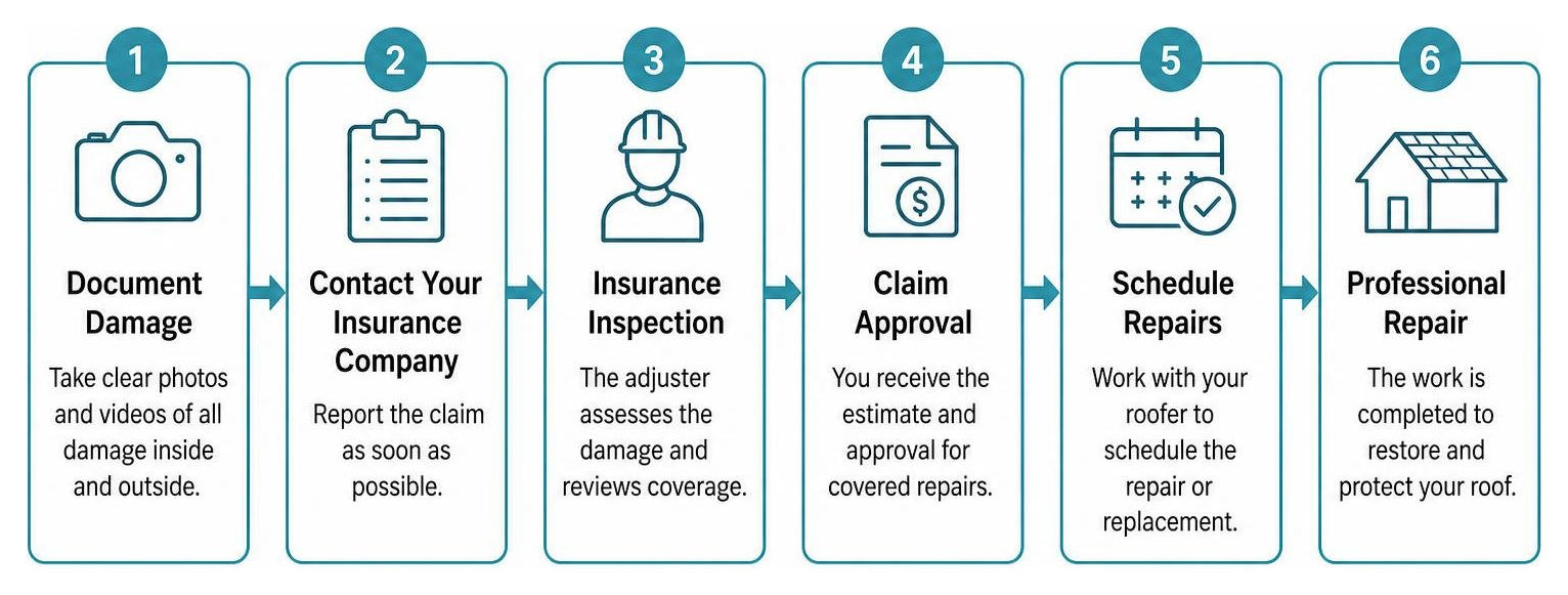 diagram showing the insurance claim process from documenting damage to professional repair diagram showing the insurance claim process from documenting damage to professional repair