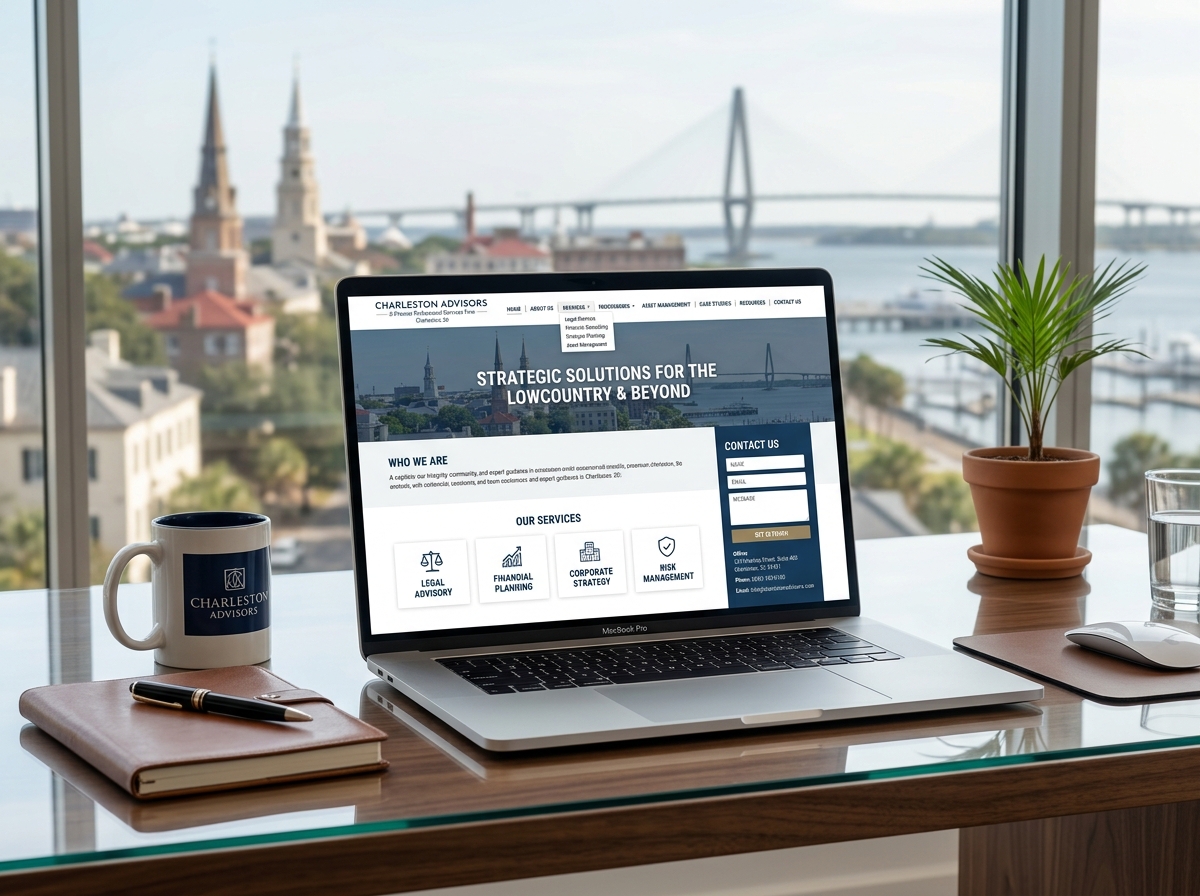 comprehensive multi-page website for a Charleston professional services firm - landing page vs website
