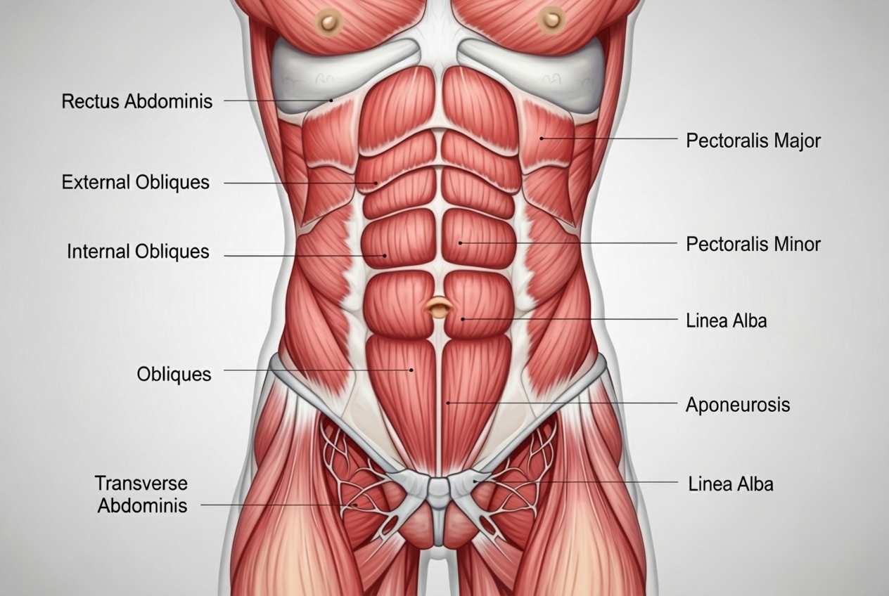 abdominal muscle groups - stomach muscle pain