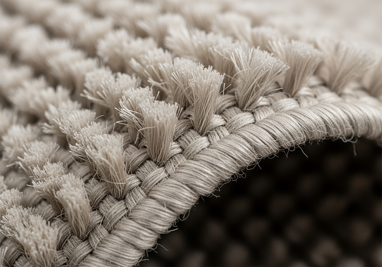Close-up texture of a polypropylene rug - modern inexpensive rugs