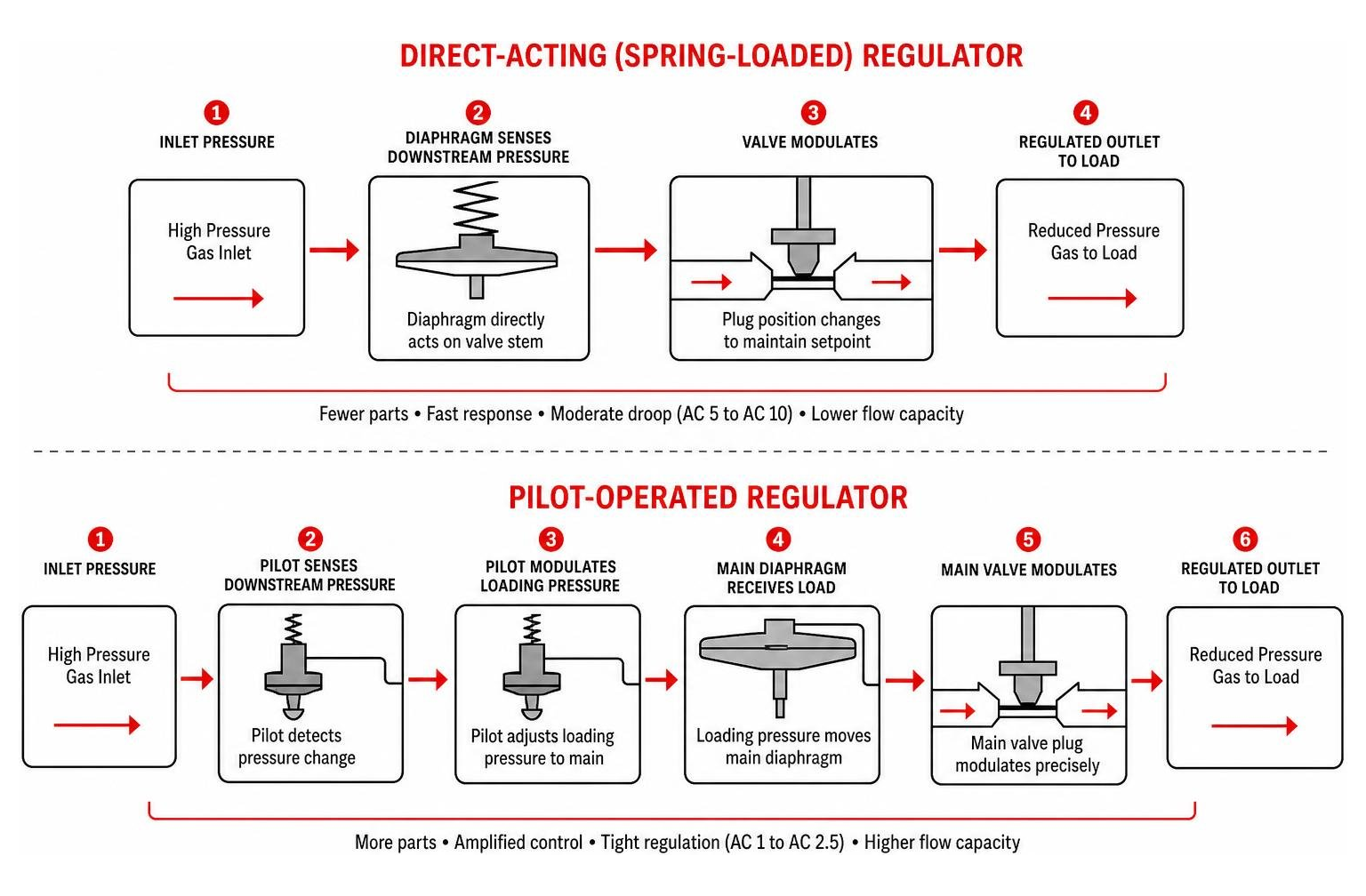 direct acting versus pilot operated regulator flow comparison direct acting versus pilot operated regulator flow comparison