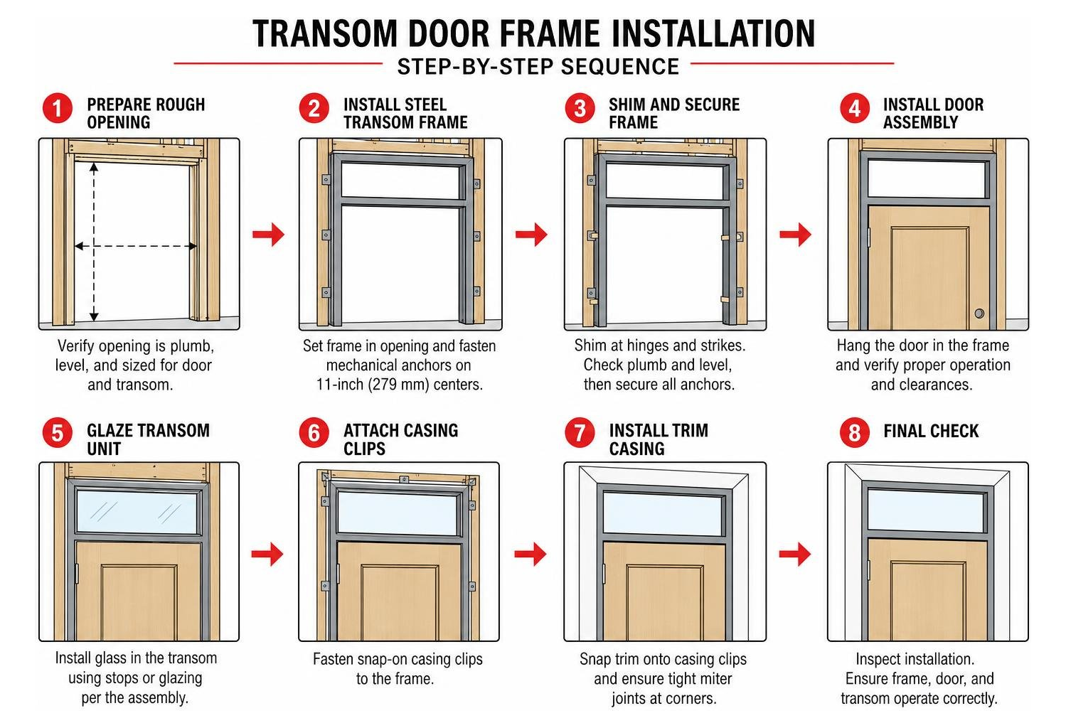 step by step transom door frame installation sequence step by step transom door frame installation sequence