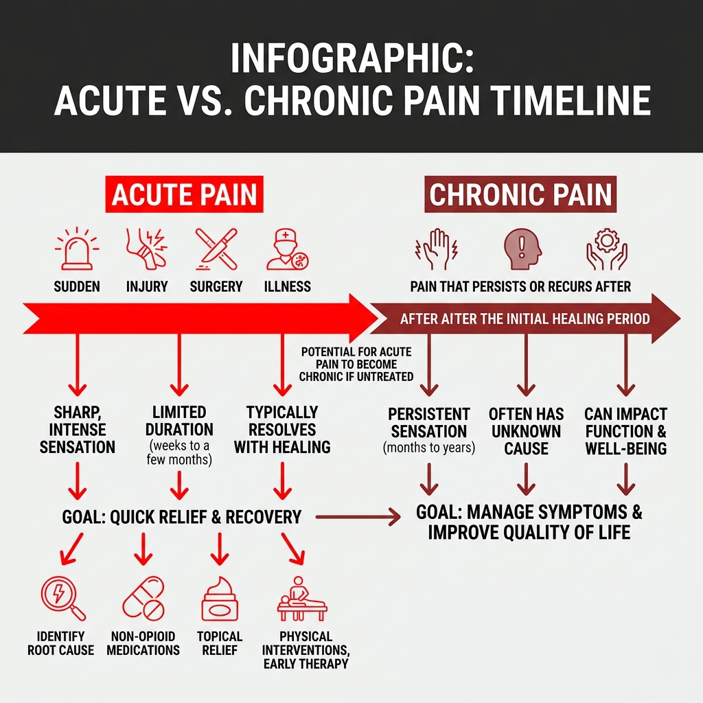 Infographic: Acute vs. Chronic Pain Timeline - acute pain treatment infographic Infographic: Acute vs. Chronic Pain Timeline - acute pain treatment infographic