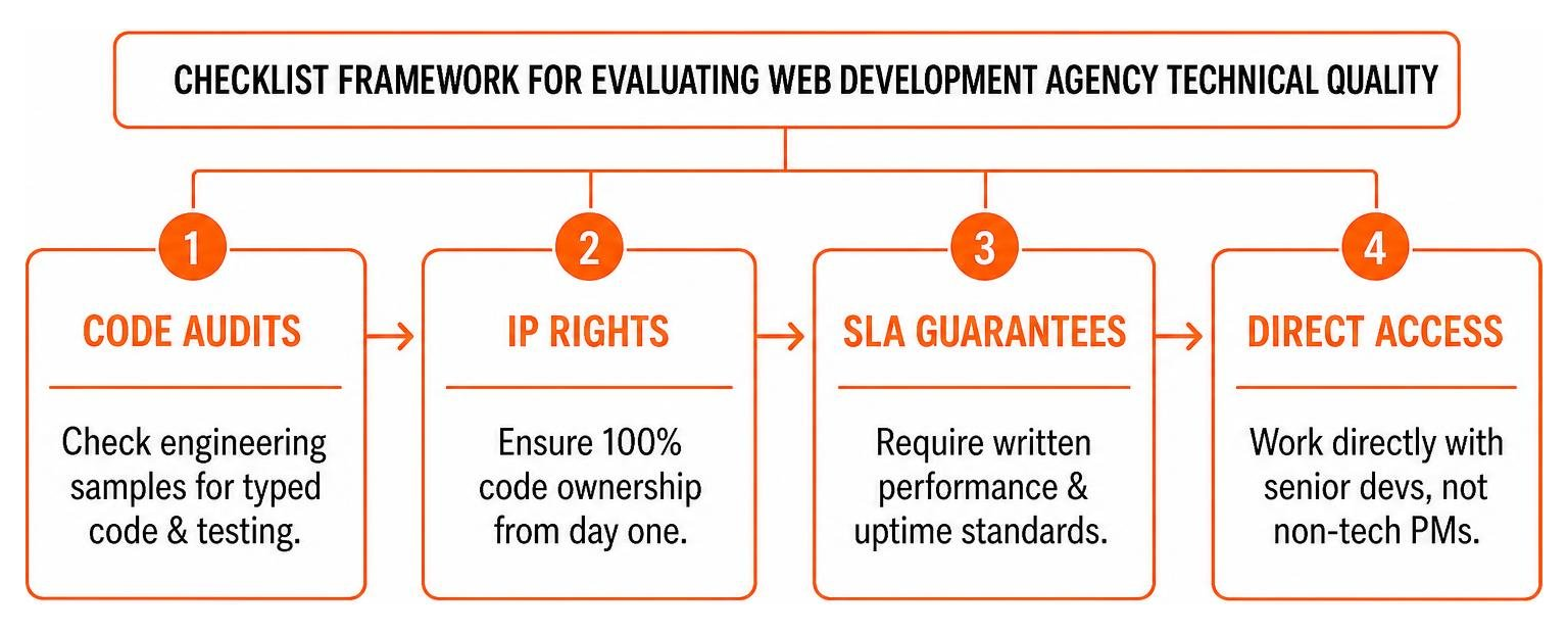 Checklist framework for evaluating web development agency technical quality Checklist framework for evaluating web development agency technical quality