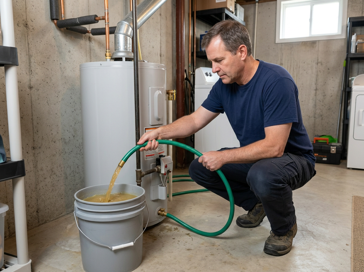 water heater flushing and sediment draining