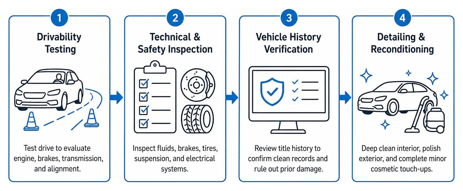 Vehicle inspection and reconditioning process