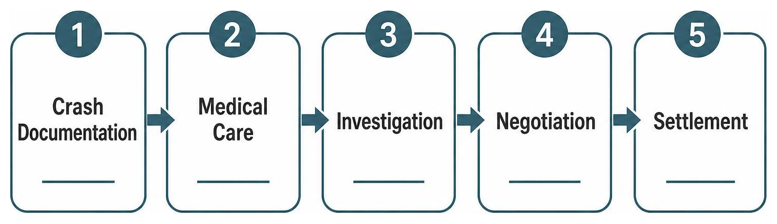 Car accident claim process: crash documentation, medical care, investigation, negotiation, settlement Car accident claim process: crash documentation, medical care, investigation, negotiation, settlement