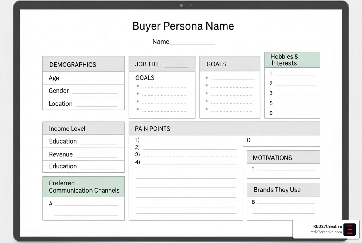 Example of a buyer persona template used to define an ideal customer for targeted marketing. - Generate qualified leads Example of a buyer persona template used to define an ideal customer for targeted marketing. - Generate qualified leads