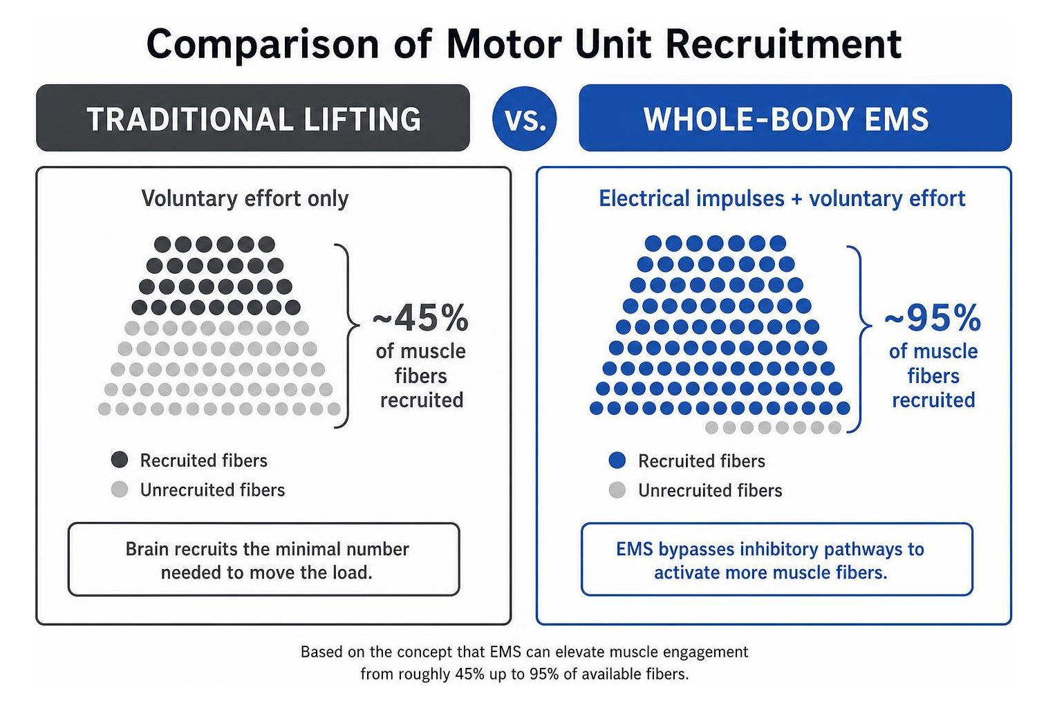 Comparison of motor unit recruitment between traditional lifting and whole-body EMS