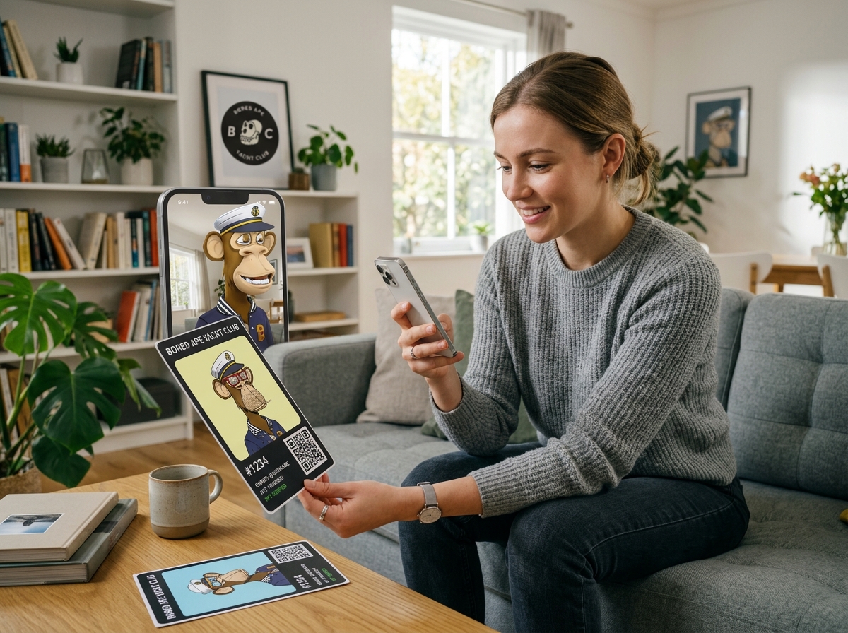 user scanning a QR code to launch an AR NFT experience - augmented reality nft integration