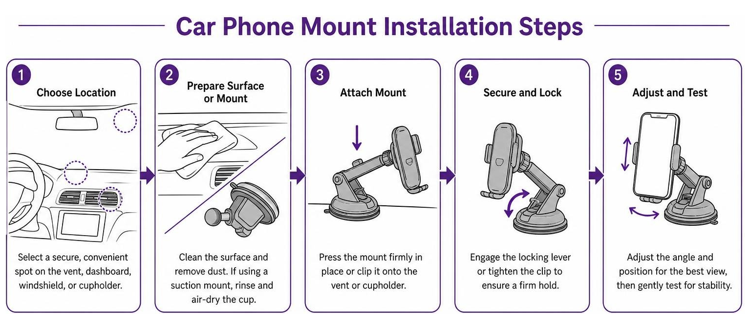 diagram of car phone mount installation steps diagram of car phone mount installation steps
