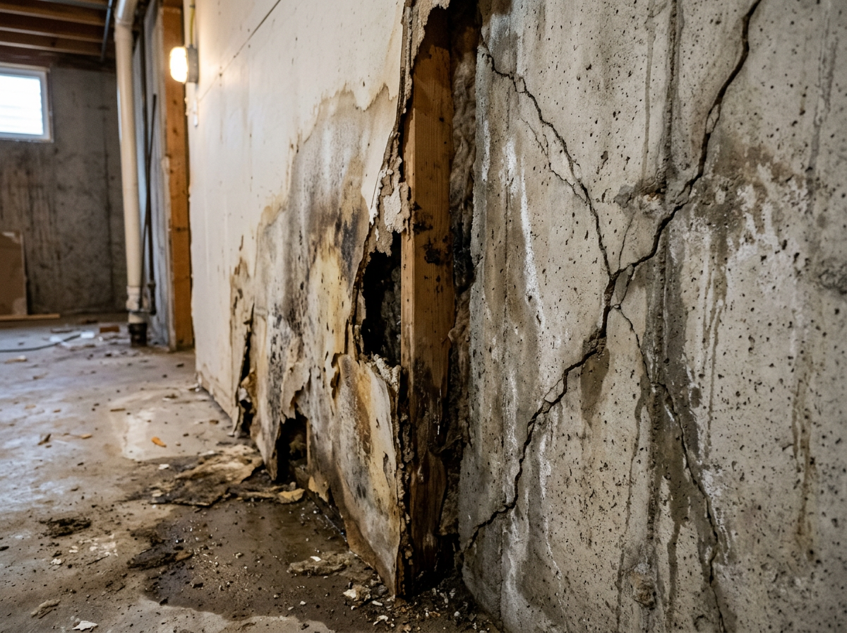 cracked foundation and wet drywall from emergency slab leak BANDERA cracked foundation and wet drywall from emergency slab leak BANDERA