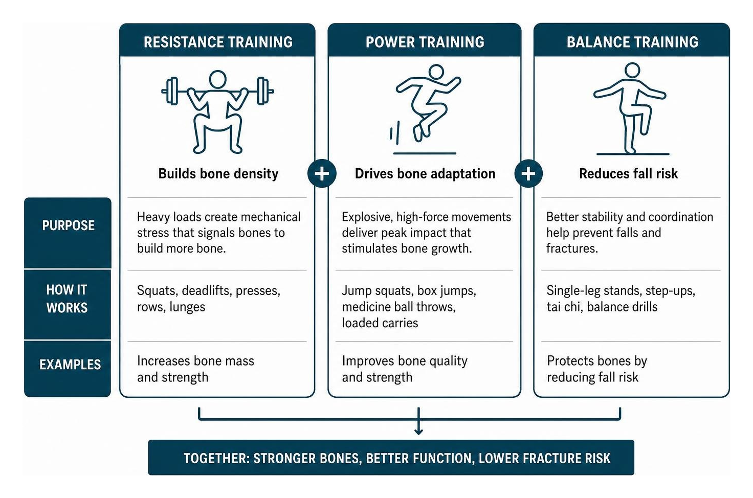diagram comparing resistance power and balance training diagram comparing resistance power and balance training