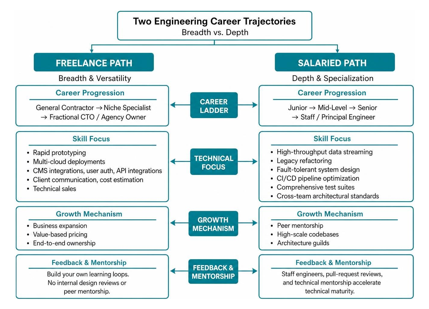 Engineering career trajectories comparing technical depth ladders to consulting paths Engineering career trajectories comparing technical depth ladders to consulting paths