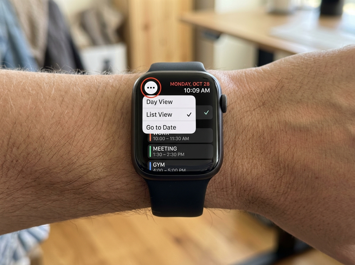 Switching between List and Day views on Apple Watch - calendar in apple watch