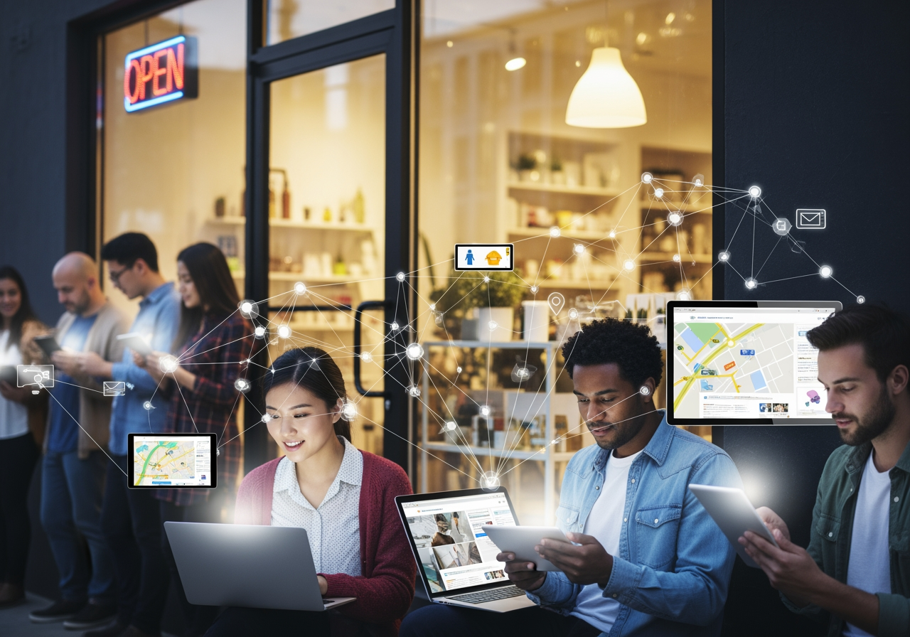 Clean, professional roofing website design on a desktop and mobile screen - Small Business Online Presence