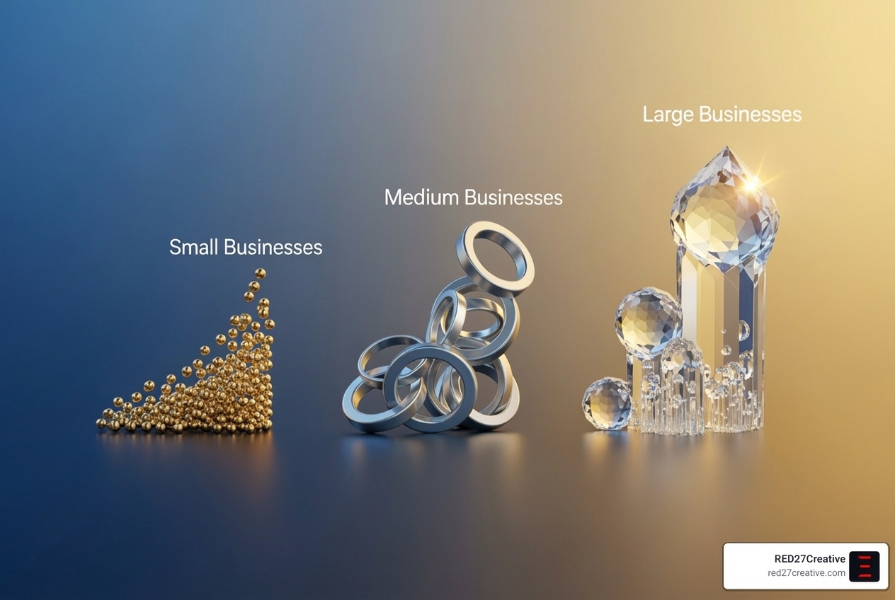 Chart showing the range of PPC management fees for different business sizes, from small to enterprise - PPC management cost Chart showing the range of PPC management fees for different business sizes, from small to enterprise - PPC management cost