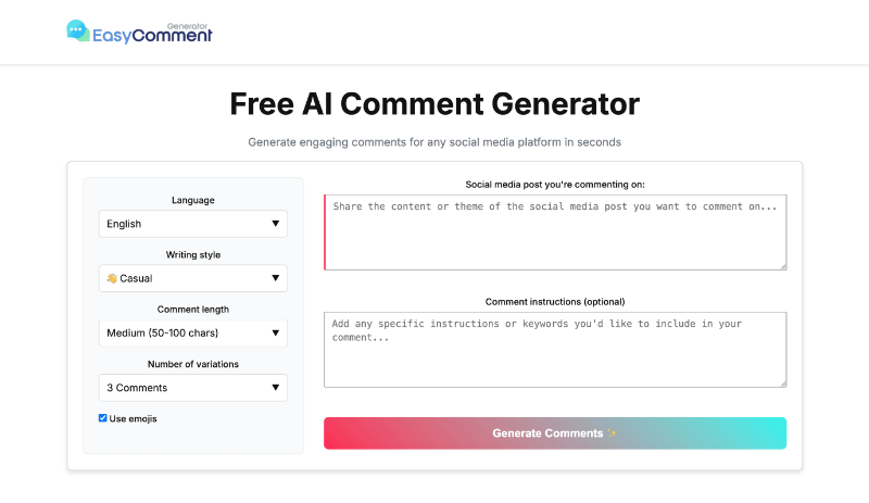 Easy Comment Generator preview