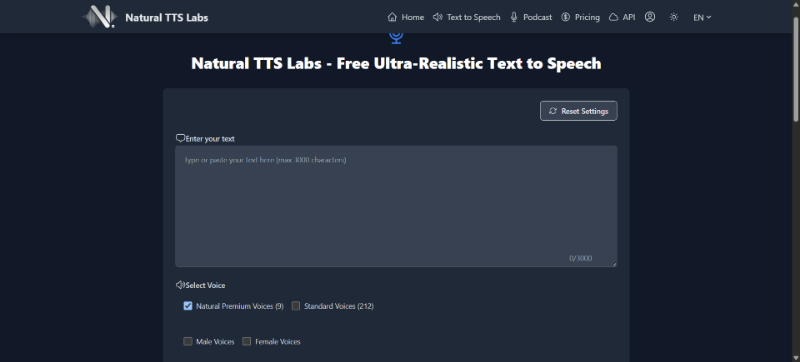 Natural TTS Labs preview