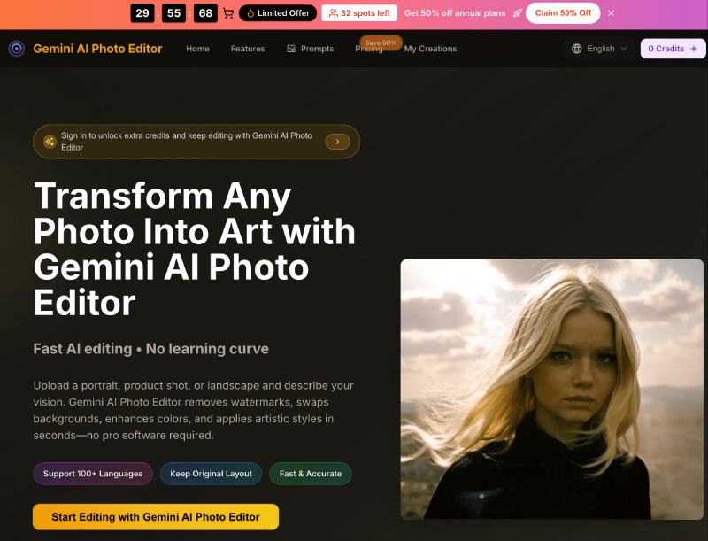 Gemini AI Photo Editor  preview
