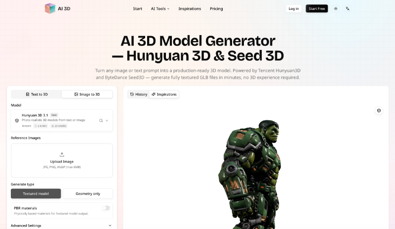 AI 3D preview
