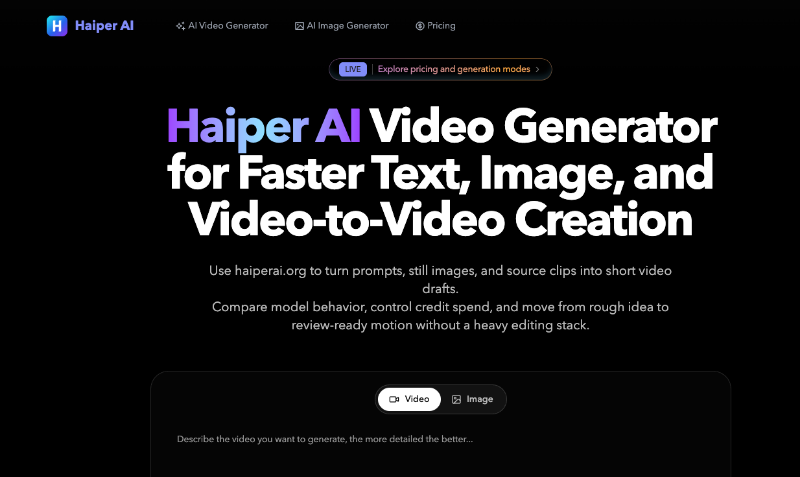 Haiper AI Video Generator preview