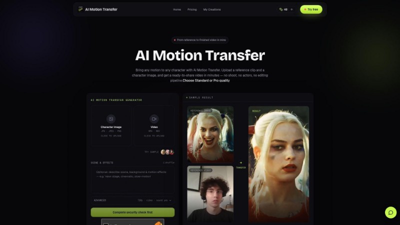 AI Motion Transfer preview