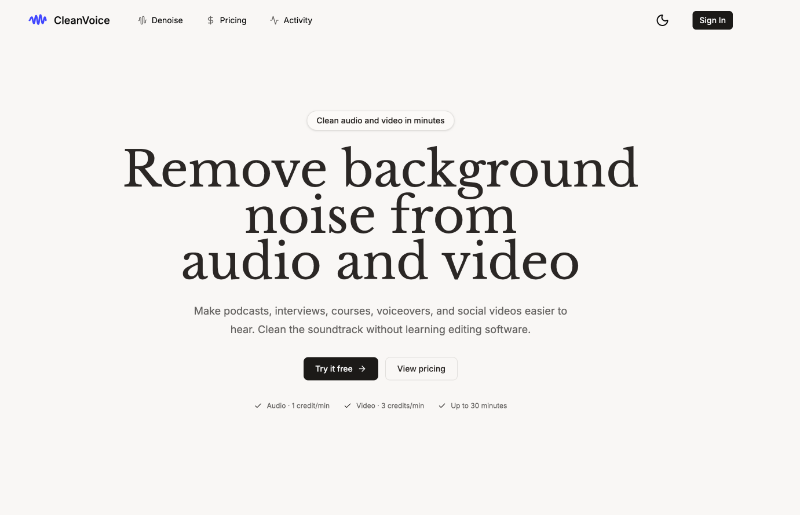 Clean Voice preview