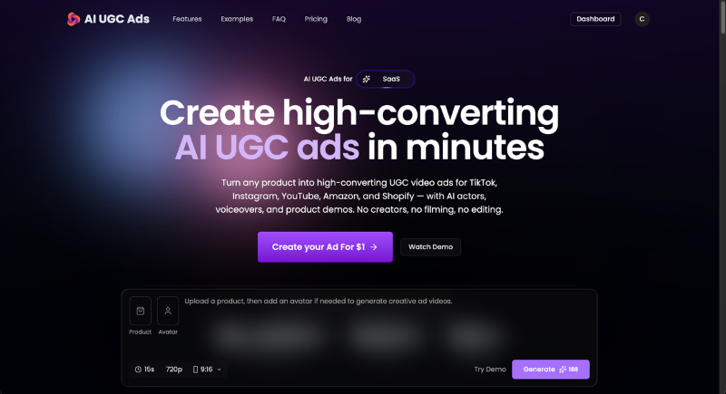 AI UGC Ads Generator preview