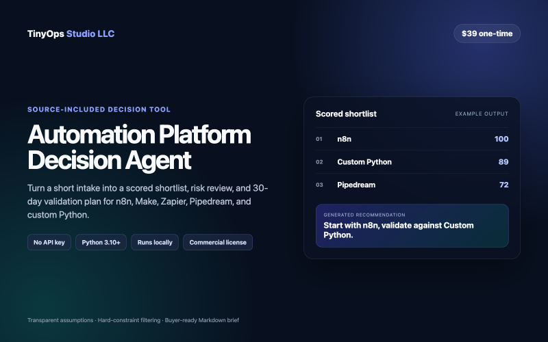 Automation Platform Decision Agent preview