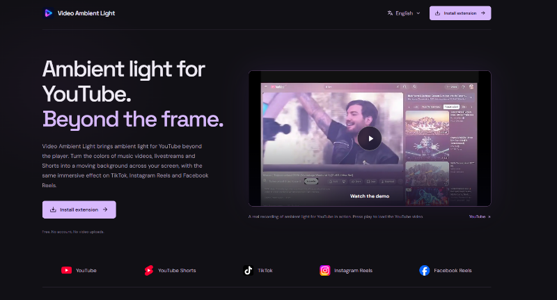 Ambient Light for YouTube preview