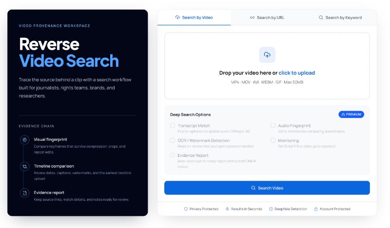 Reverse Video Search preview