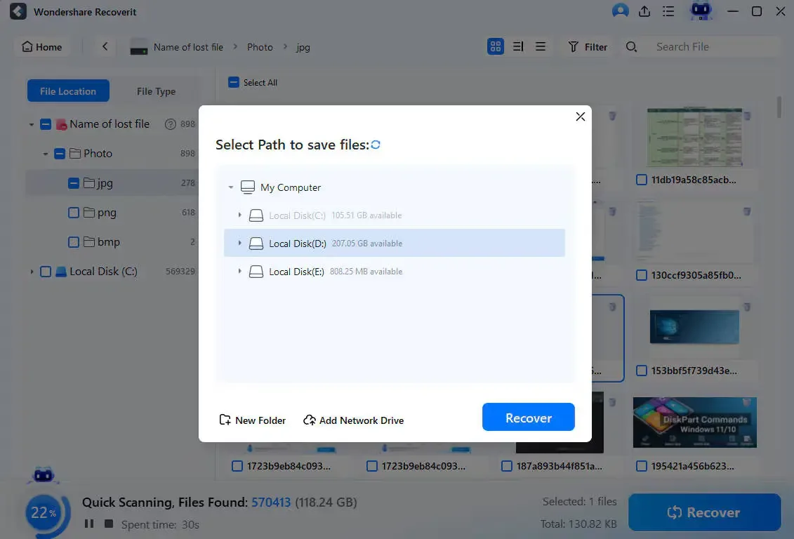 recover lost data via recoverit