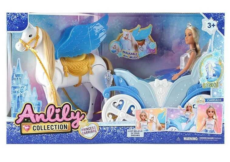 Набор Anlily Collection: карета с принцессой и конём