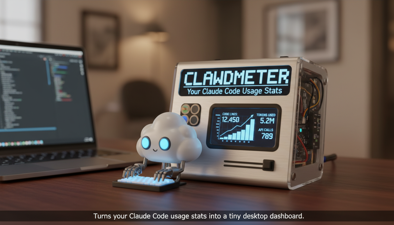 Clawdmeter turns your Claude Code usage stats into a tiny desktop dashboard