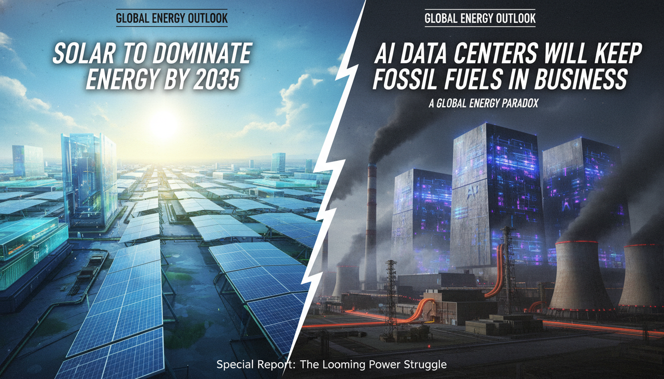 Solar to dominate energy by 2035, but AI data centers will keep fossil fuels in business