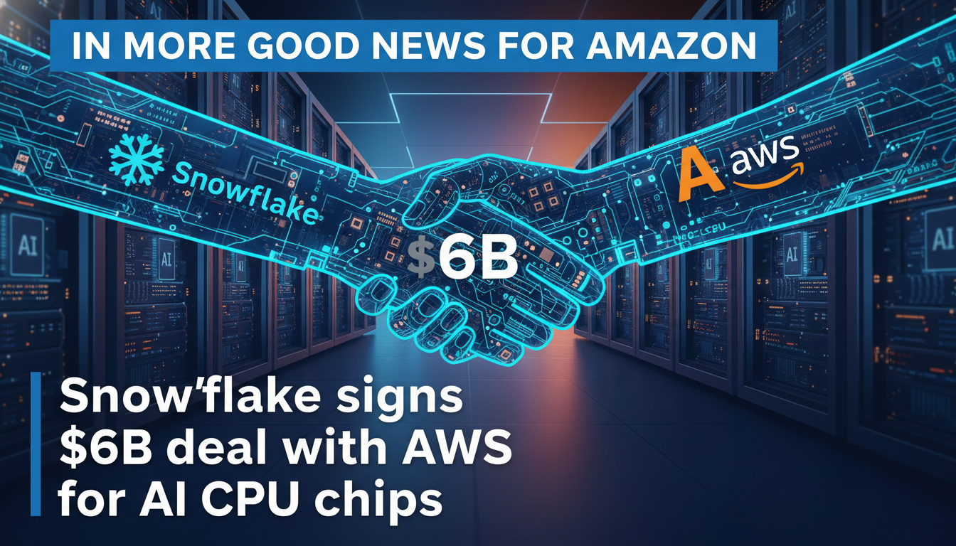 In more good news for Amazon, Snowflake signs $6B deal with AWS for AI CPU chips