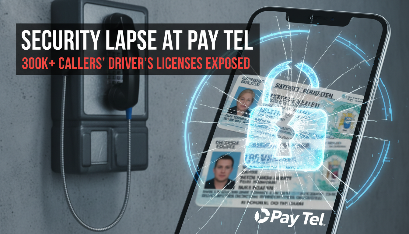 A security lapse at prison pay phone service Pay Tel publicly exposed over 300K callers’ driver’s licenses