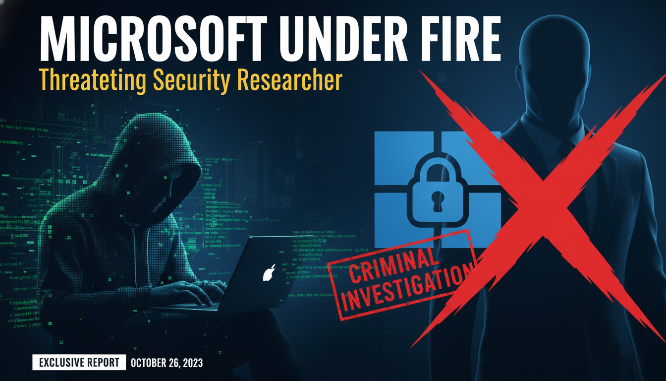 Microsoft under fire for threatening security researcher with criminal investigation