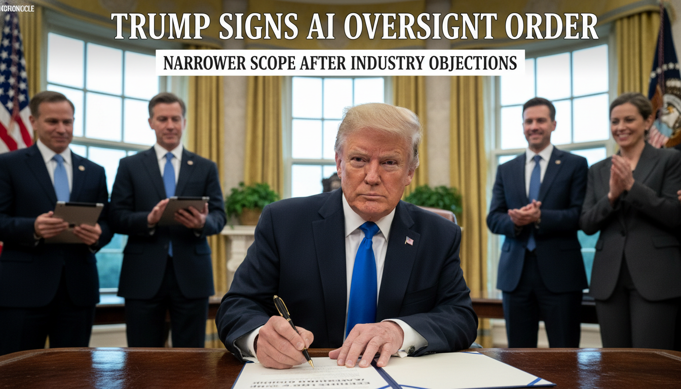 Trump signs narrower executive order on AI oversight after industry objections
