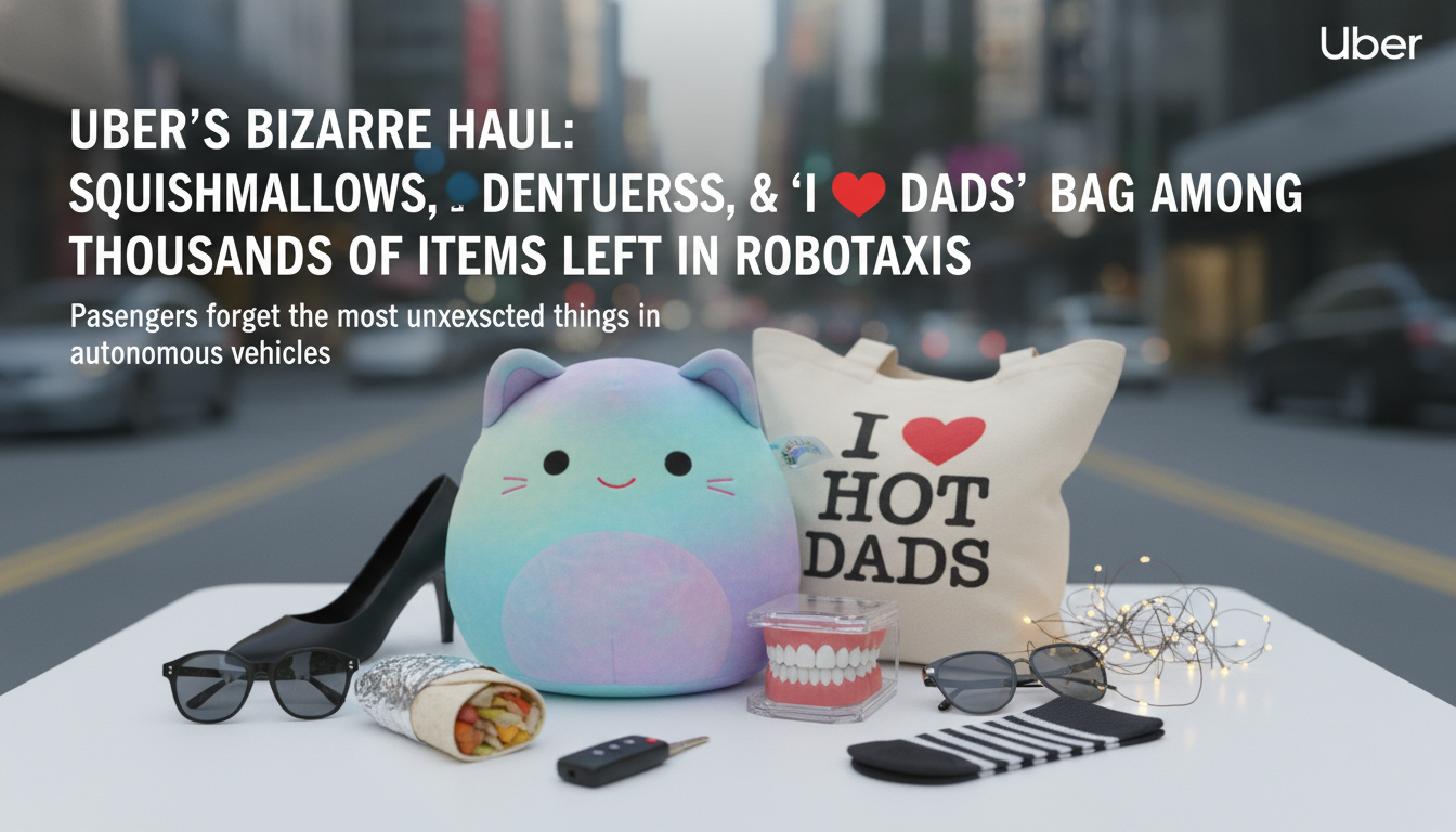 Squishmallows, dentures, and an ‘I Heart Hot Dads’ bag: Uber has found thousands of items left in robotaxis