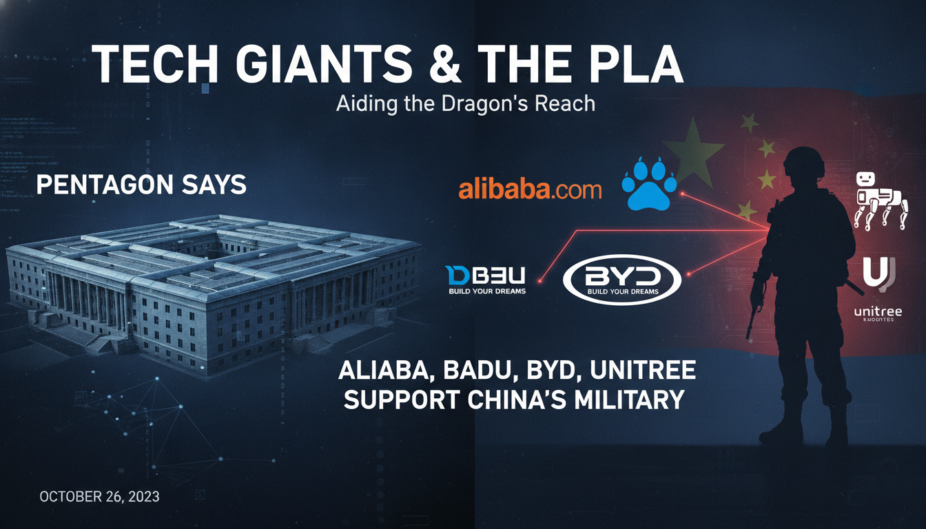Pentagon says Alibaba, Baidu, BYD and Unitree support China’s military