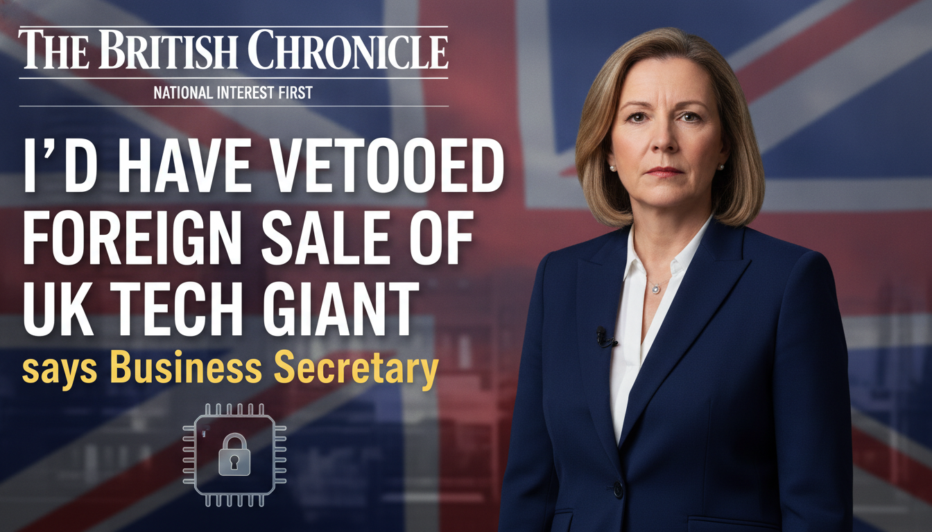 I'd have vetoed foreign sale of UK tech giant, says Business Secretary