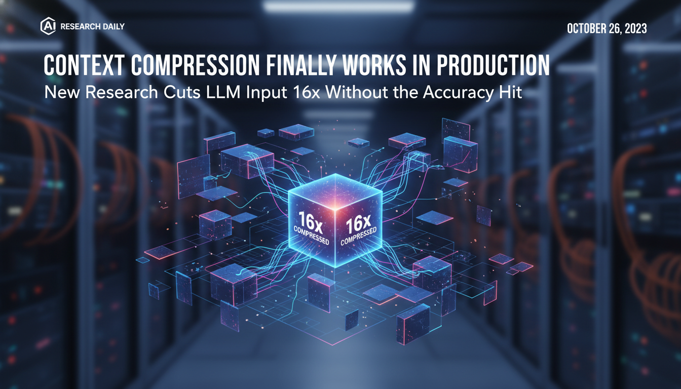 Context compression finally works in production: new research cuts LLM input 16x without the accuracy hit