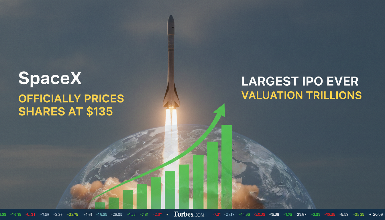 SpaceX officially prices shares at $135 in the largest IPO ever